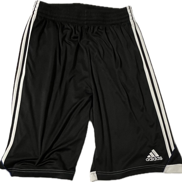 Adidas black with white stripes athletic climalite shorts - Picture 2 of 13